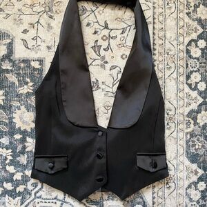 ASOS black halter tuxedo top